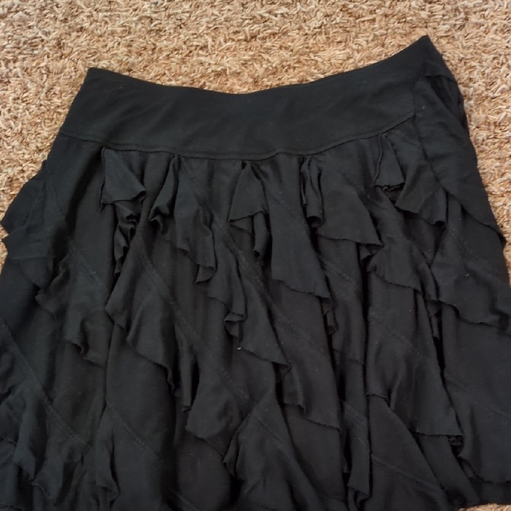 INC International Concepts Black Ruffle Skirt